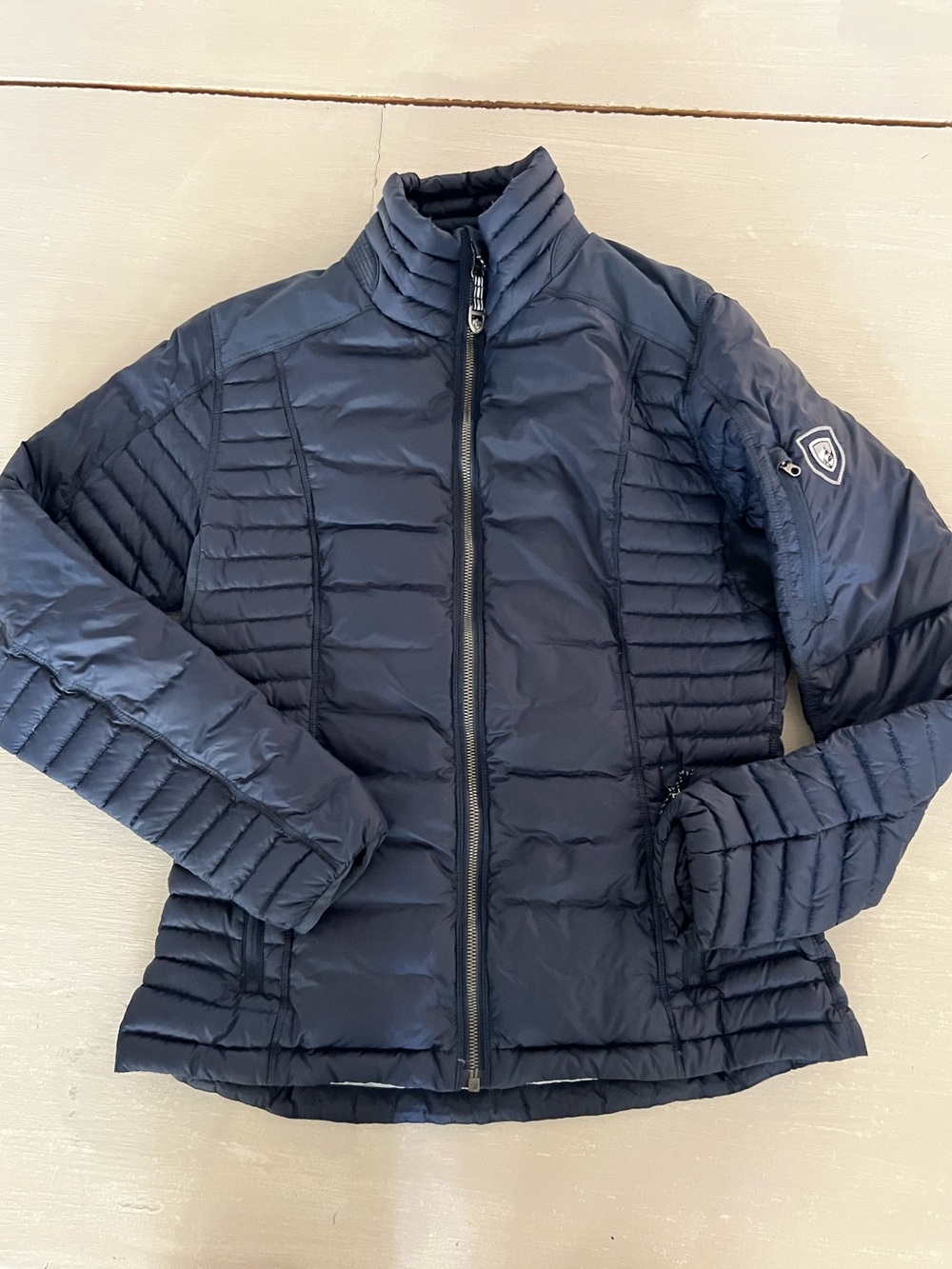KÜHL Spyfire 800 Fill Goose Down Jacket Women’s Small Navy Blue Puffer